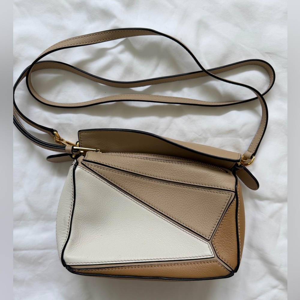 Loewe Tan and Cream Crossbody Bag